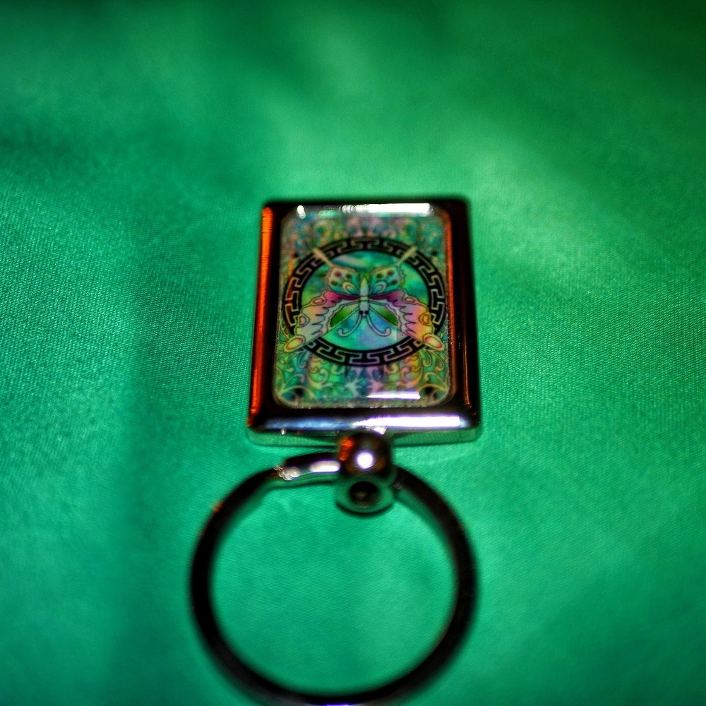 Iridescent Butterfly Keychain